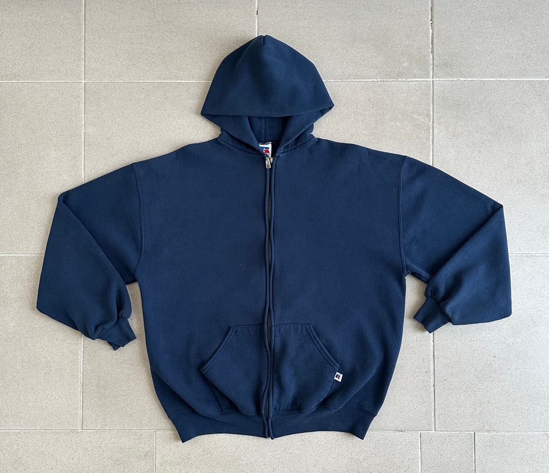 90s 빈티지 러셀 후드집업 네이비 XL USA 상품이미지1