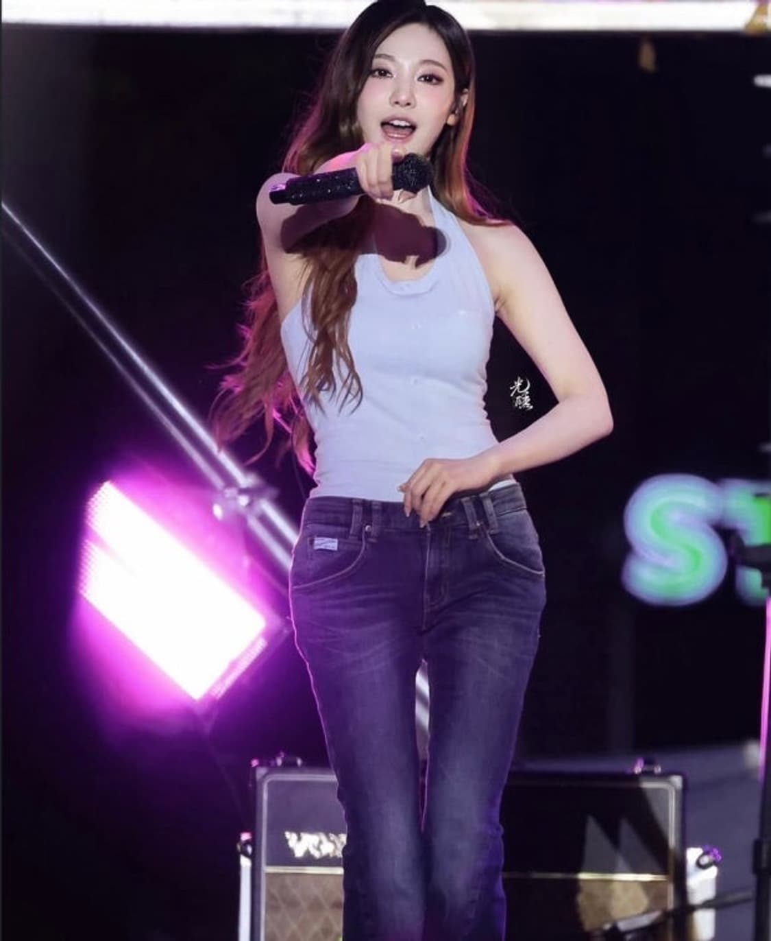 플리즈노팔로우 25빈티지 워싱 부츠컷 데님 블루 상품이미지3