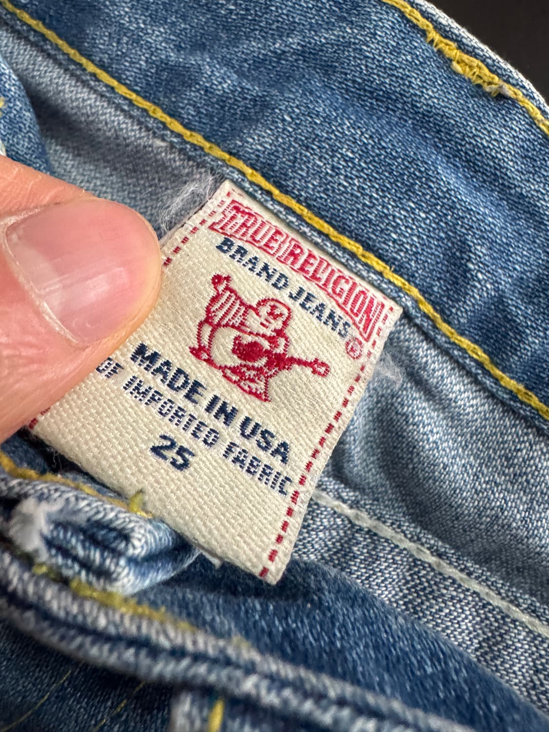 정품라벨! 여성 트루릴리전 빈티지 워싱 데님팬츠 29.9인치 상품이미지3