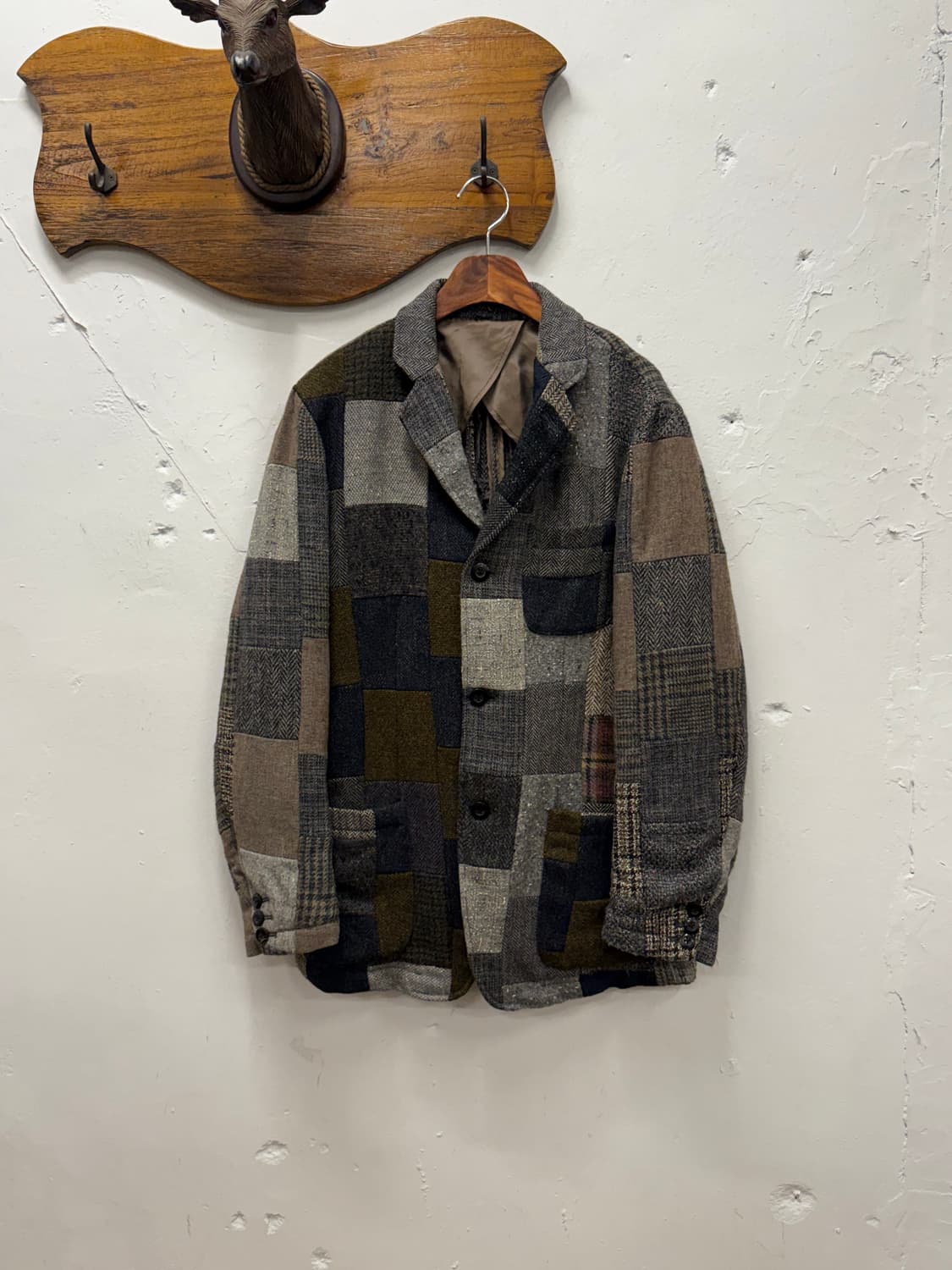 L) BEAMS+ Patchwork Wool Blazer 상품이미지1