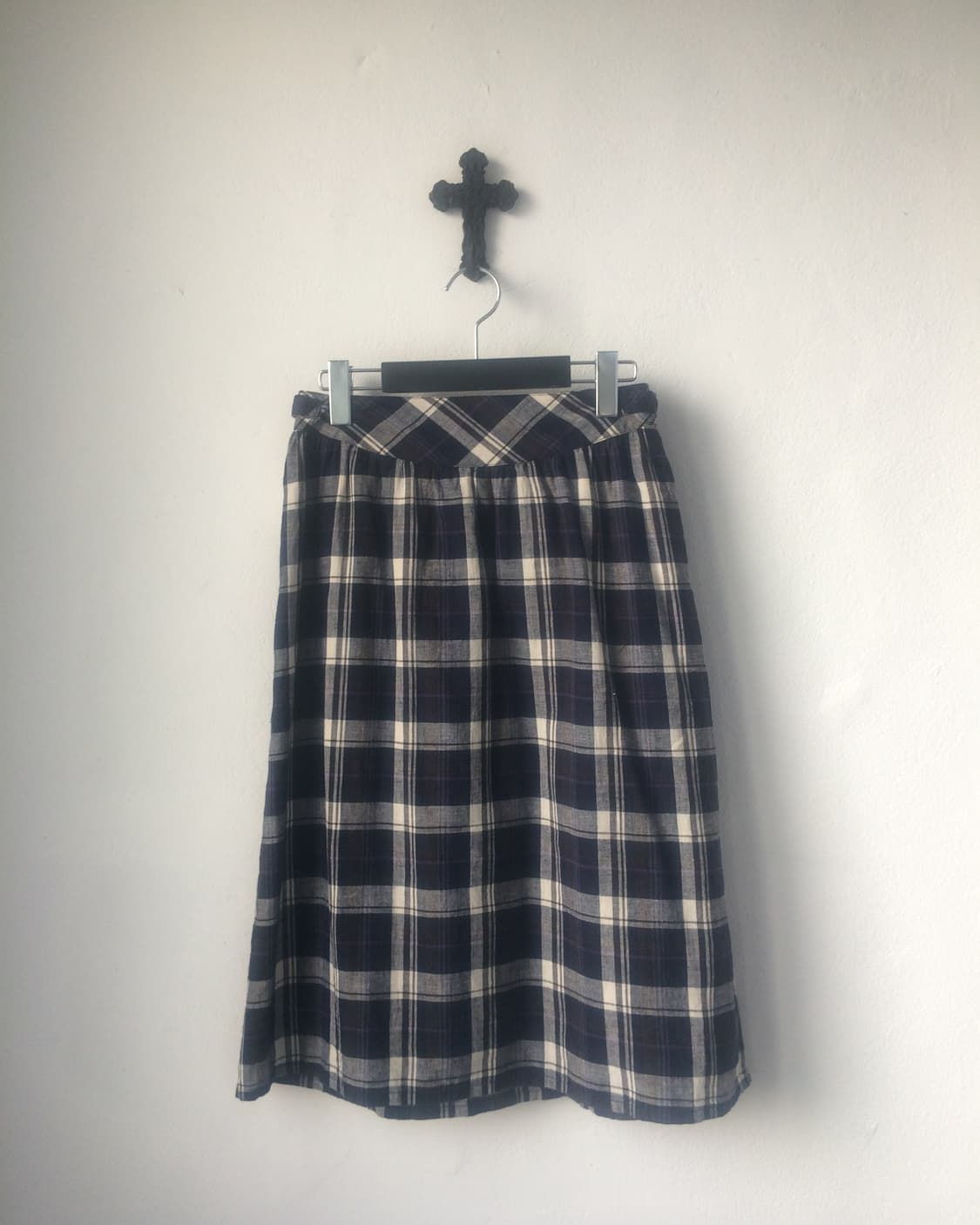 Belted check pattern skirt 상품이미지1
