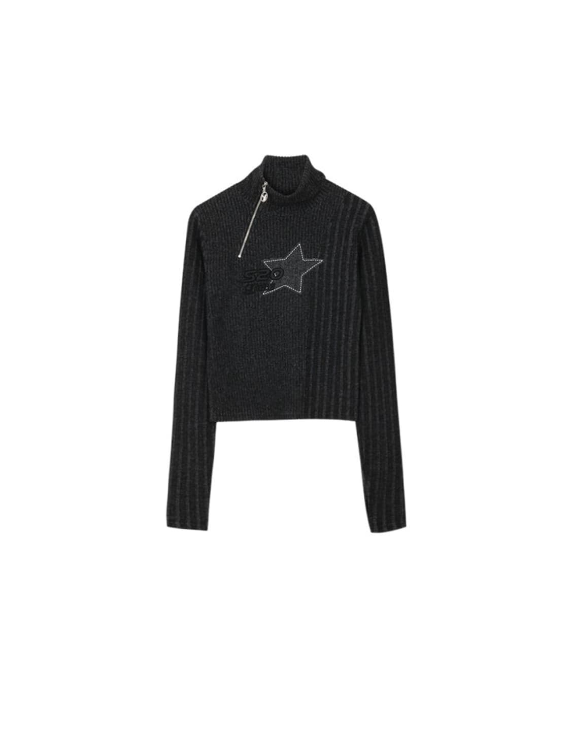 YUSE MIX UNBALANCE HALF ZIP-UP TOP 상품이미지1