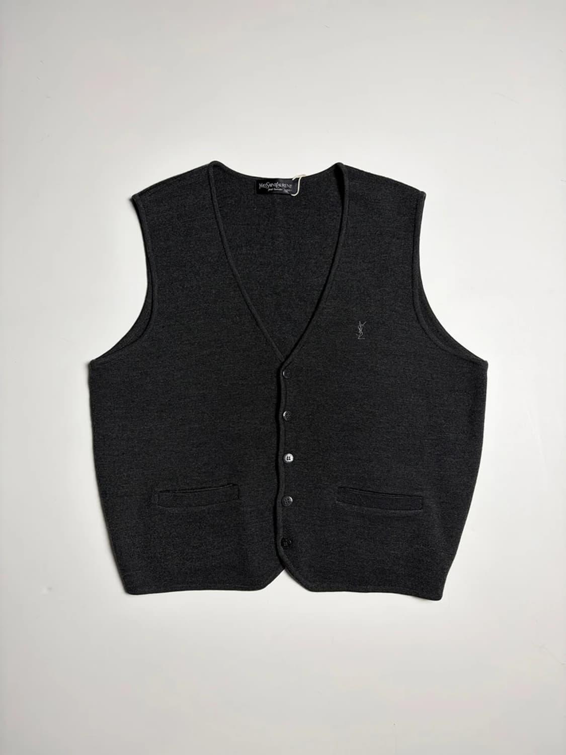 입생로랑 YSL 차콜 5버튼 울 니트 조끼 베스트 R1325 상품이미지1