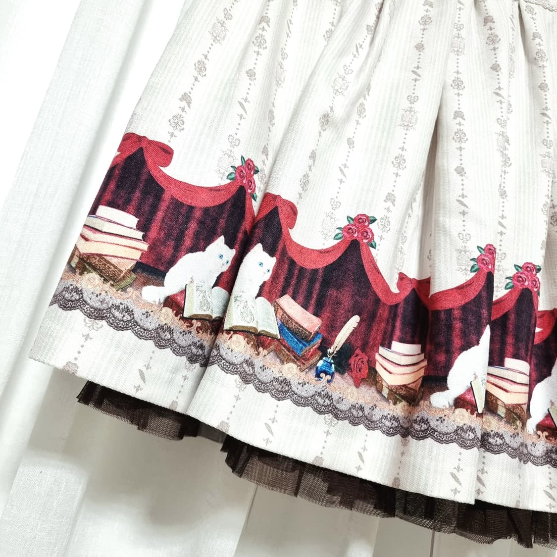 엑시즈팜 뒷코르셋밴딩 벨벳감 플레어 스커트 치마 (M) 미시착 새상품 상품이미지3