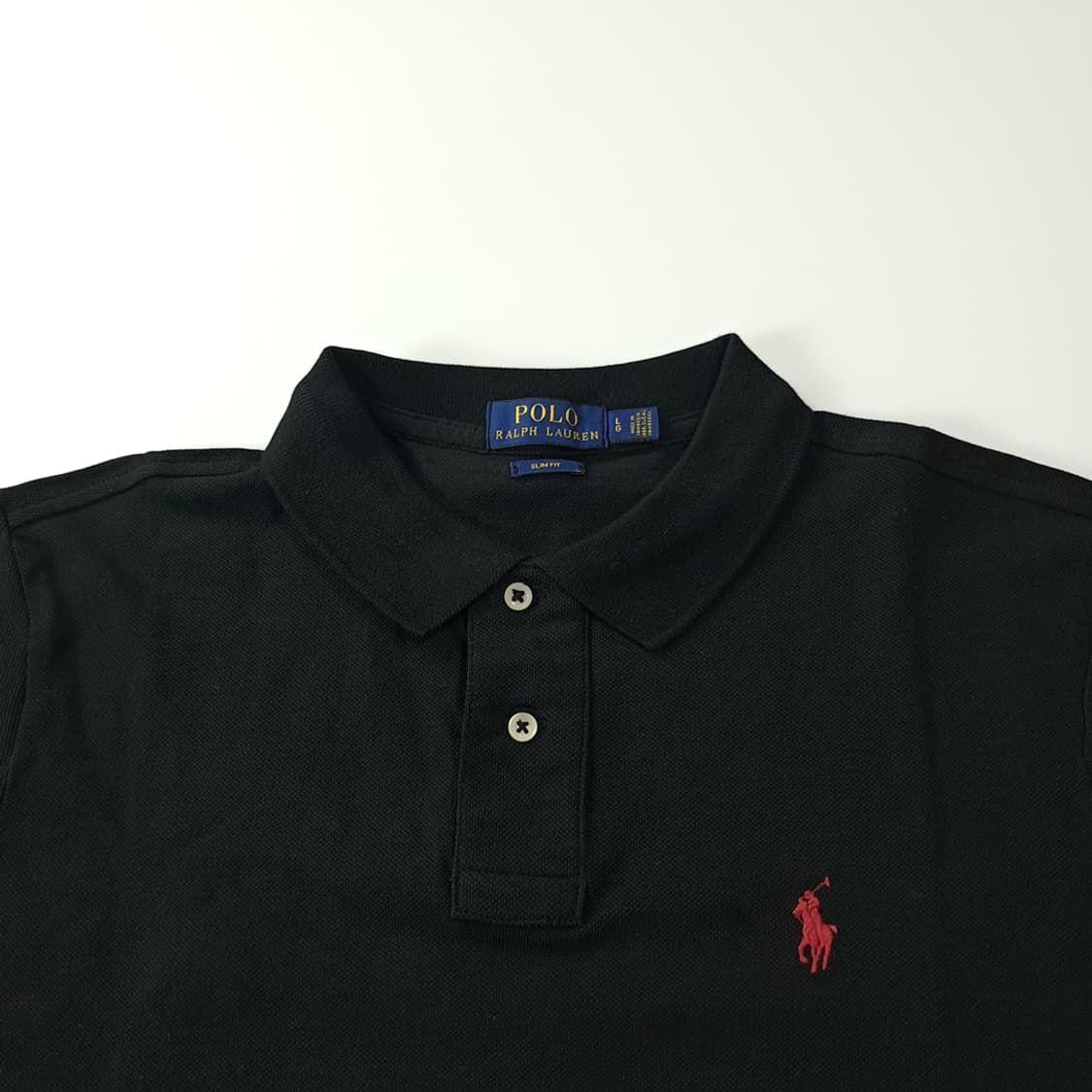 CK381 L 폴로 슬림핏 레드포니 블랙 칼라 반팔 티셔츠 상품이미지2