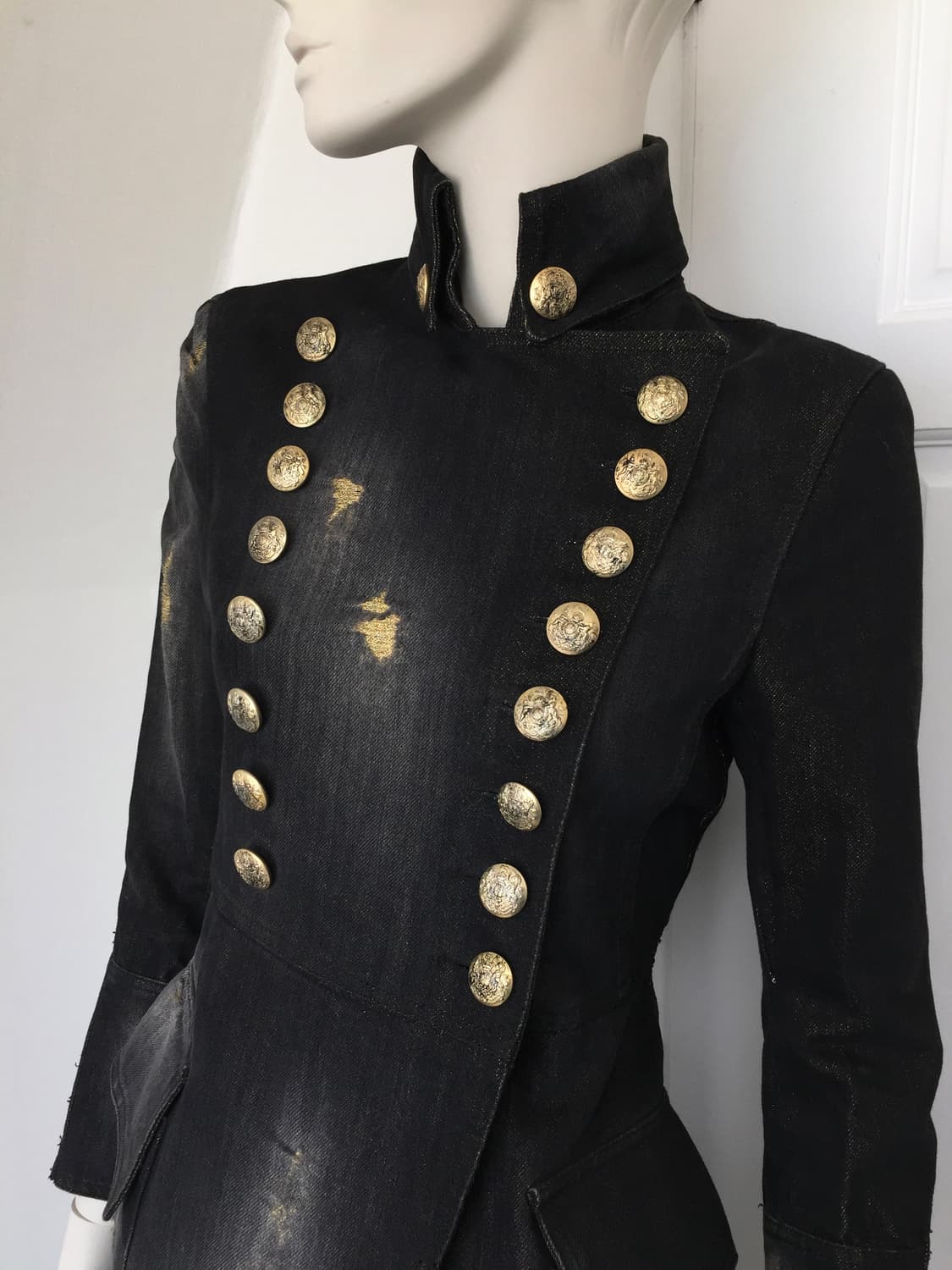 Balmain  Rare Gold denim Napoleon coat 상품이미지4