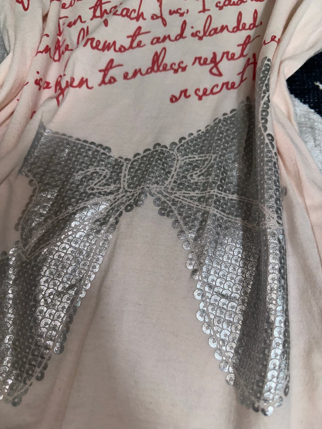 일본빈티지 베이비 핑크 리본 롱슬리브 라떼갸루 히메갸루 오메가루 리즈리사 상품이미지2