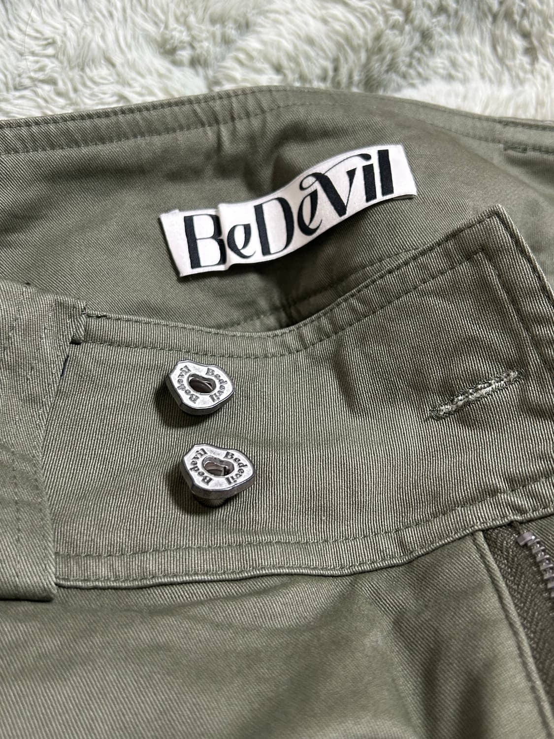 {정가 17.9} 비데블 스커트 레이어드 카고 팬츠 S - 카키 (택O) 상품이미지6