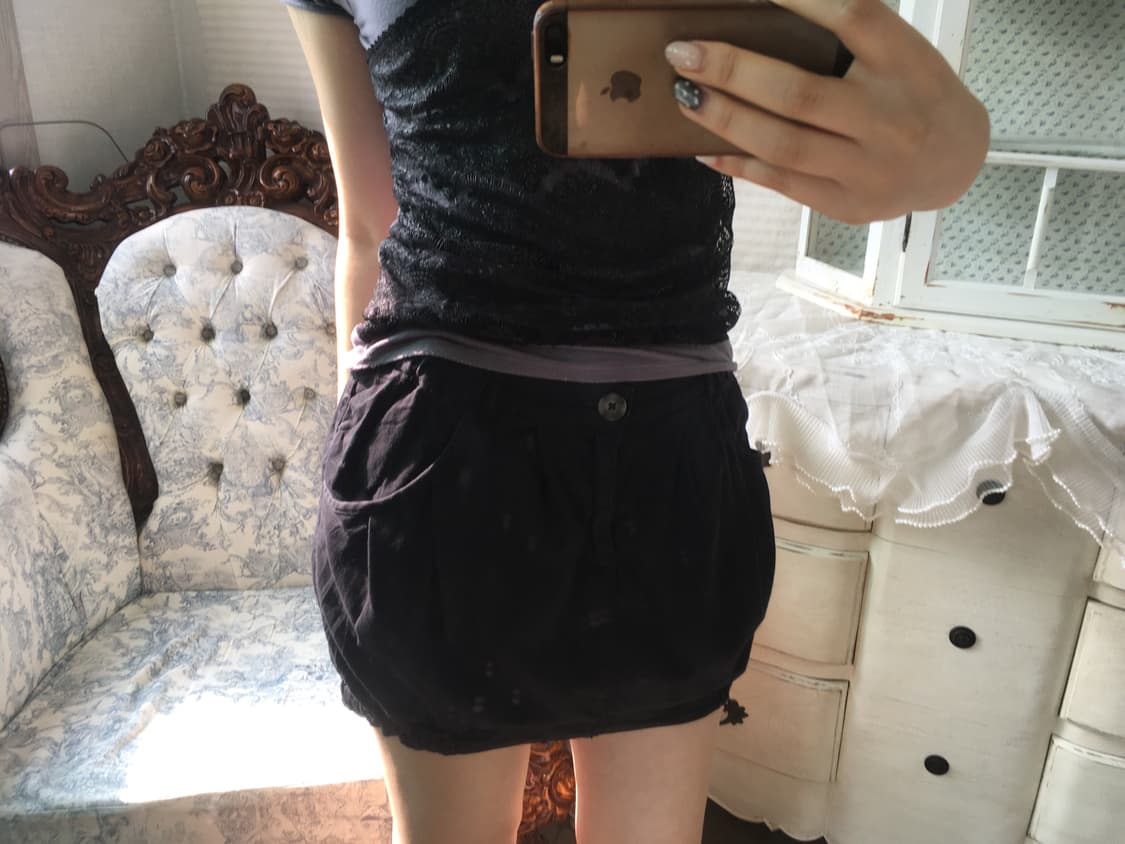 빈티지 네이비 벌룬 스커트 상품이미지3