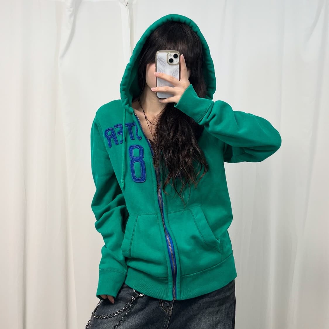 Hollister green hood zip-up 상품이미지1