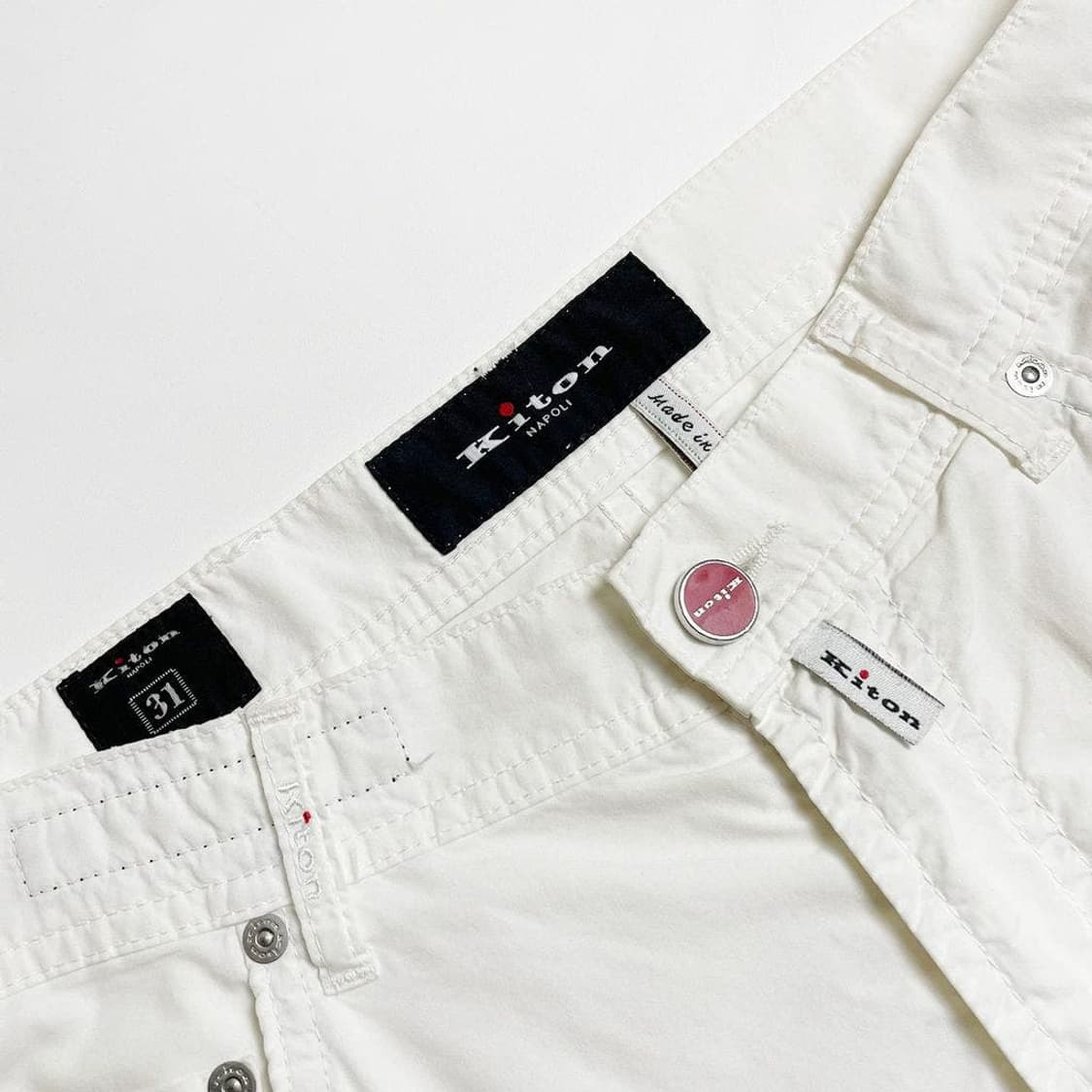 키톤 Kiton 테이퍼드 썸머 화이트 팬츠 PR1903 상품이미지8