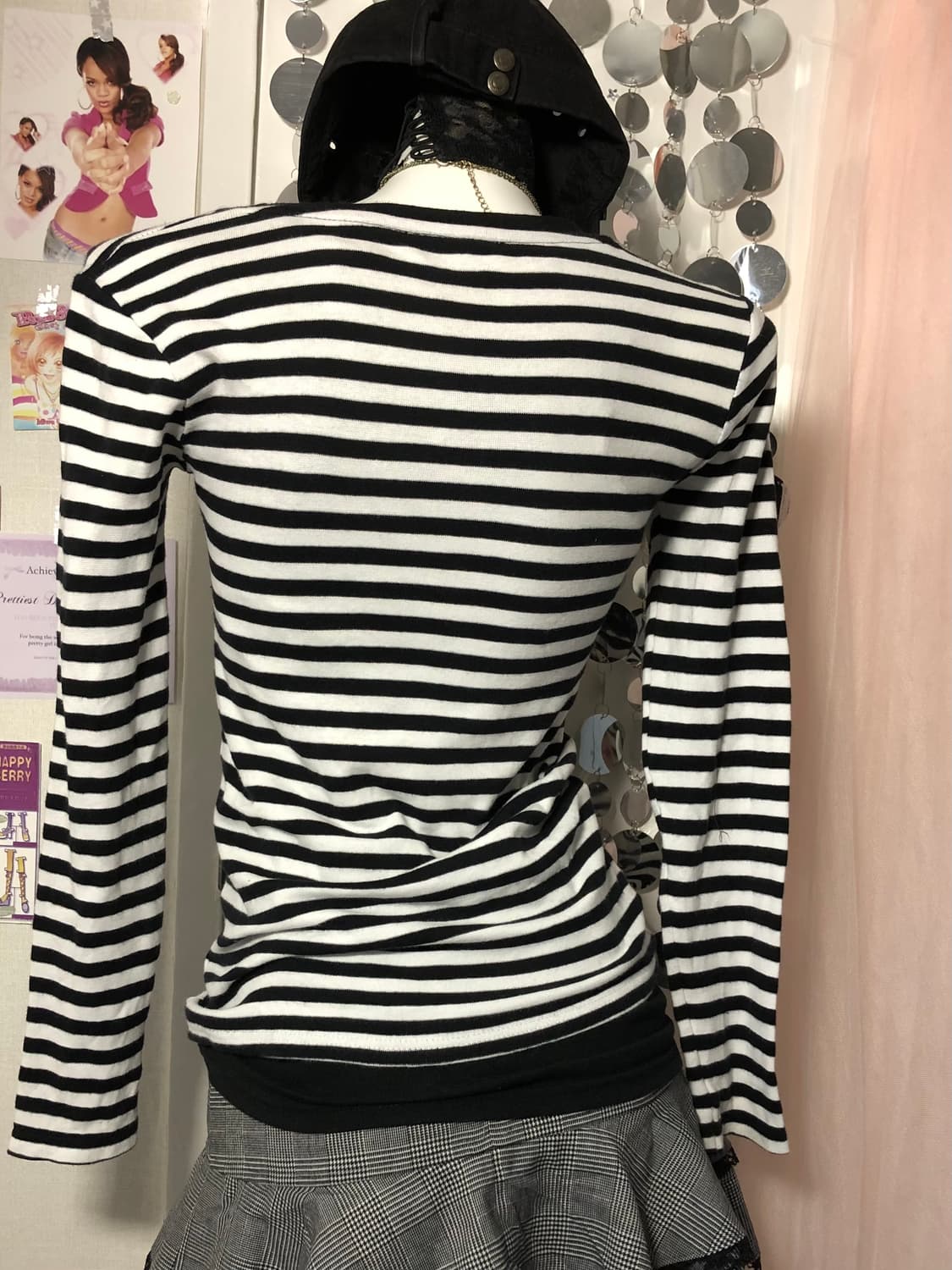 black lace stripe top 상품이미지2
