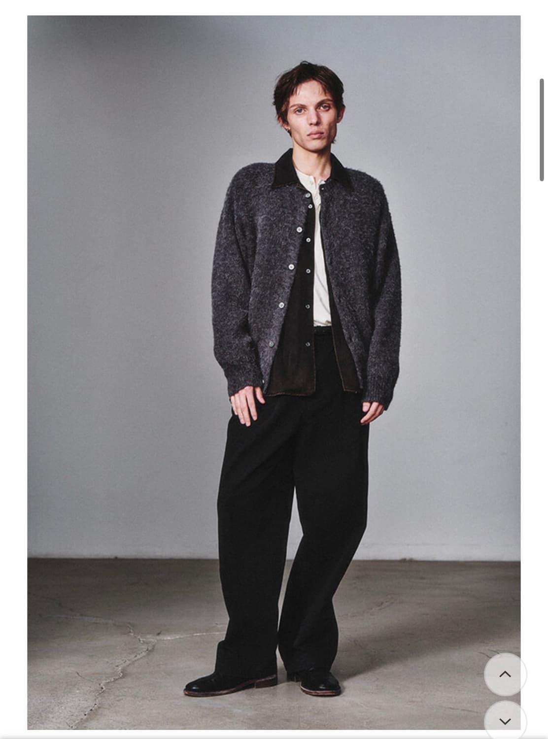 아트이프액츠 모헤어 라운드가디건 차콜 L 상품이미지2