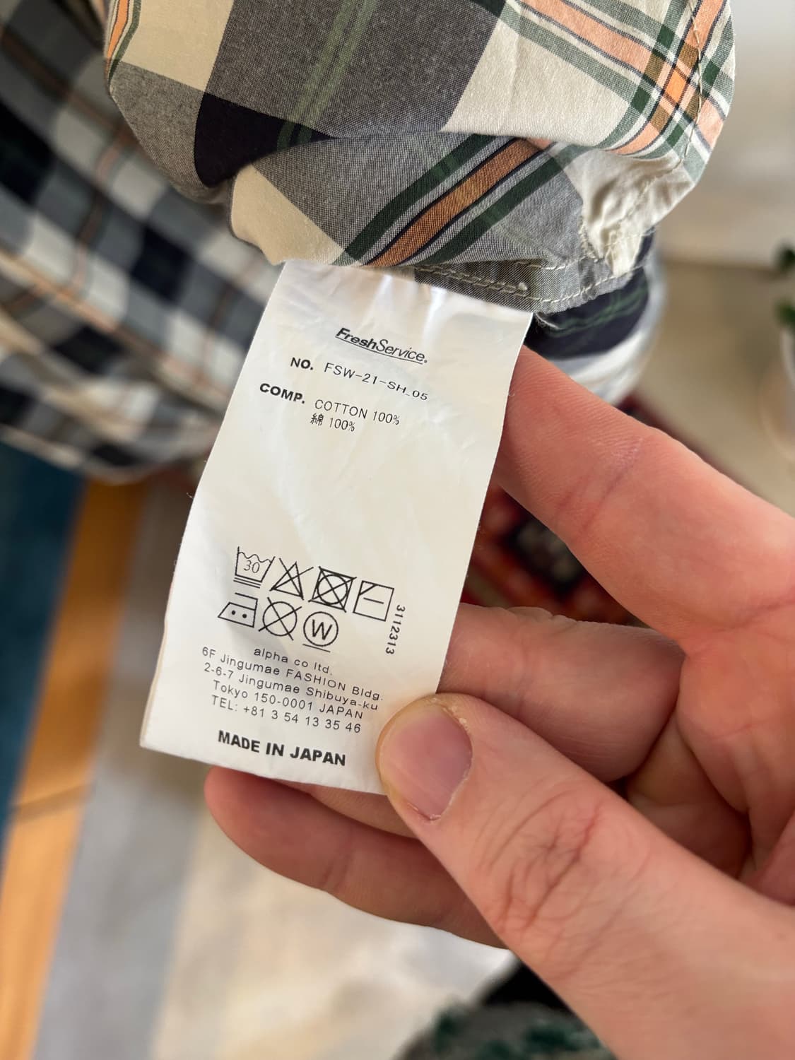 프레쉬서비스 유틸리티마드라스 셔츠 상품이미지6