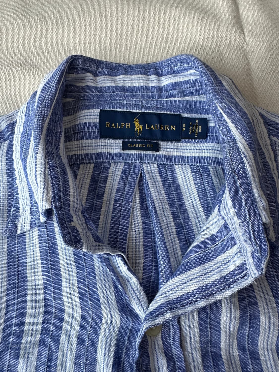 폴로 린넨 스트라이프 셔츠 클래식핏 S 상품이미지4
