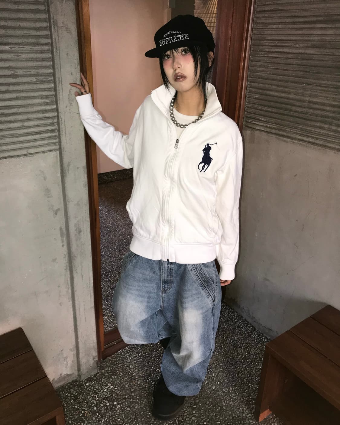 Polo Big Pony White Zip-Up ⭐️Rare⭐️ 상품이미지3