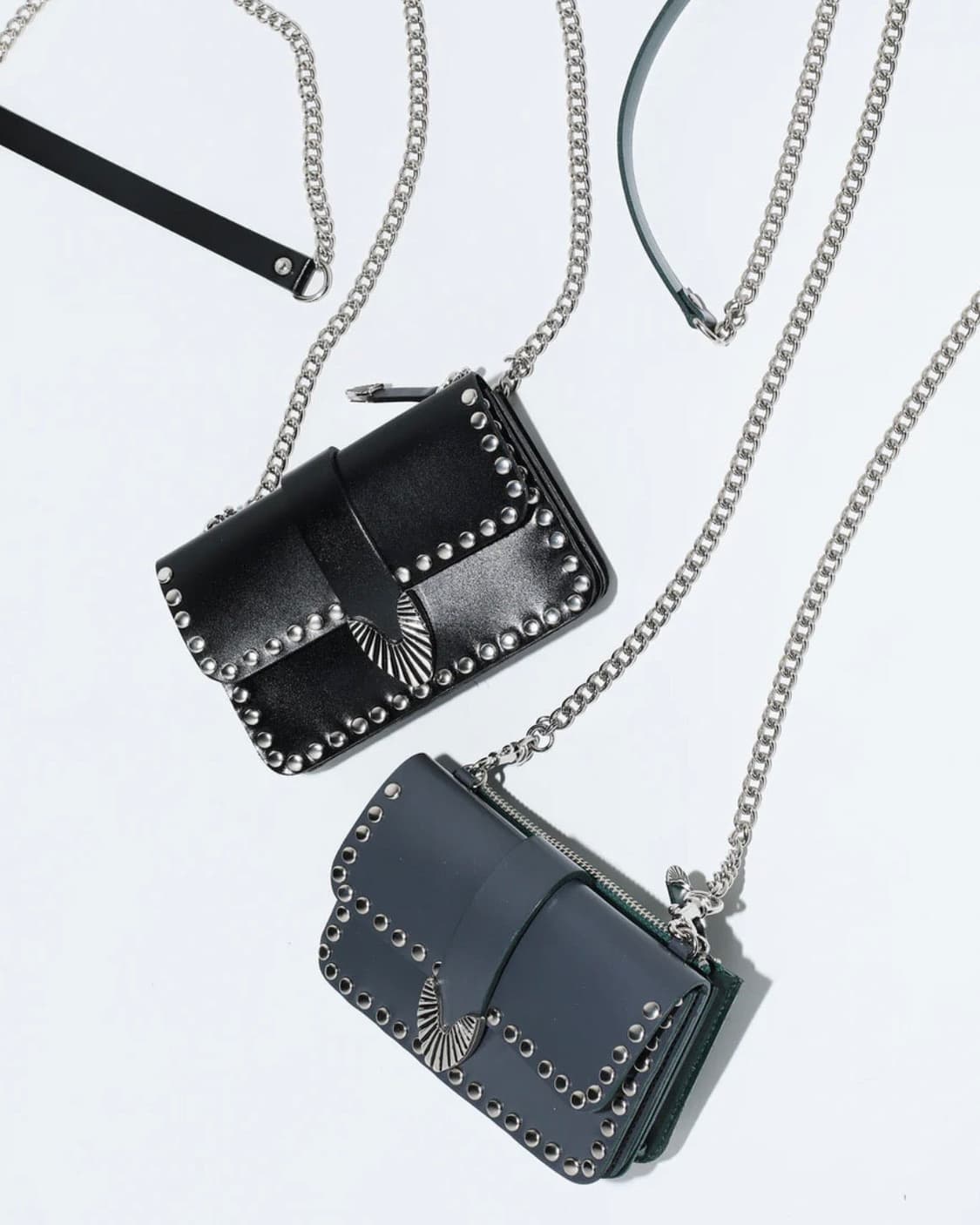 토가 TOGA 스터드 체인 지갑/미니 백_ 블랙 상품이미지4