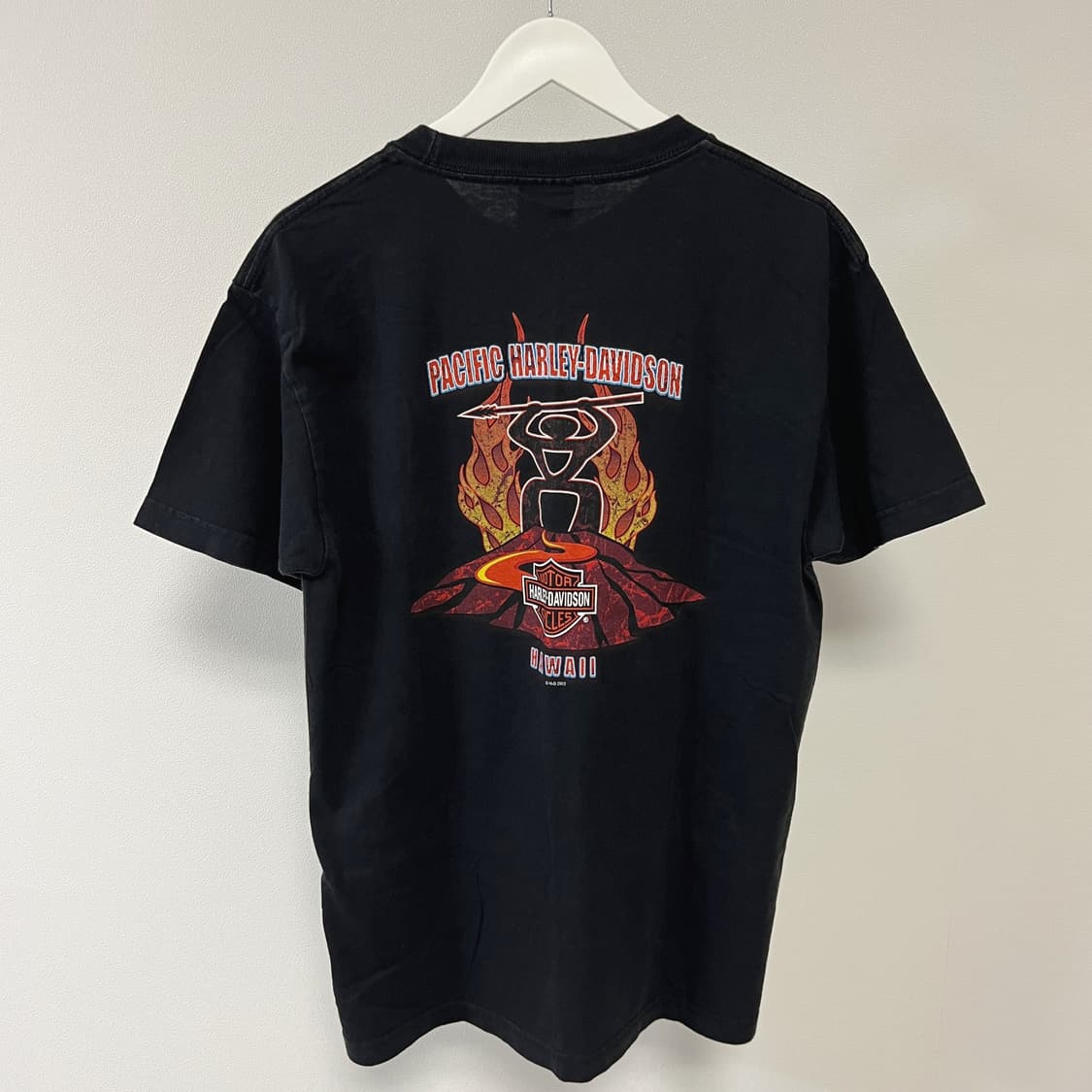 할리데이비슨 하와이 플레임 맨 모터사이클 티셔츠 상품이미지1