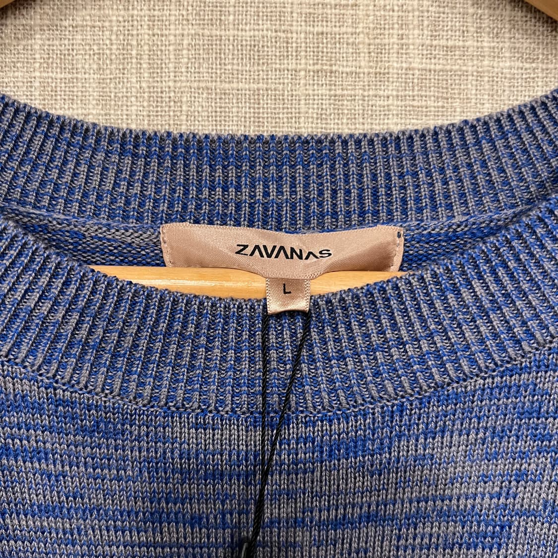 [택달린 새상품] 자바나스 라운드 니트 L 블루그레이 상품이미지3