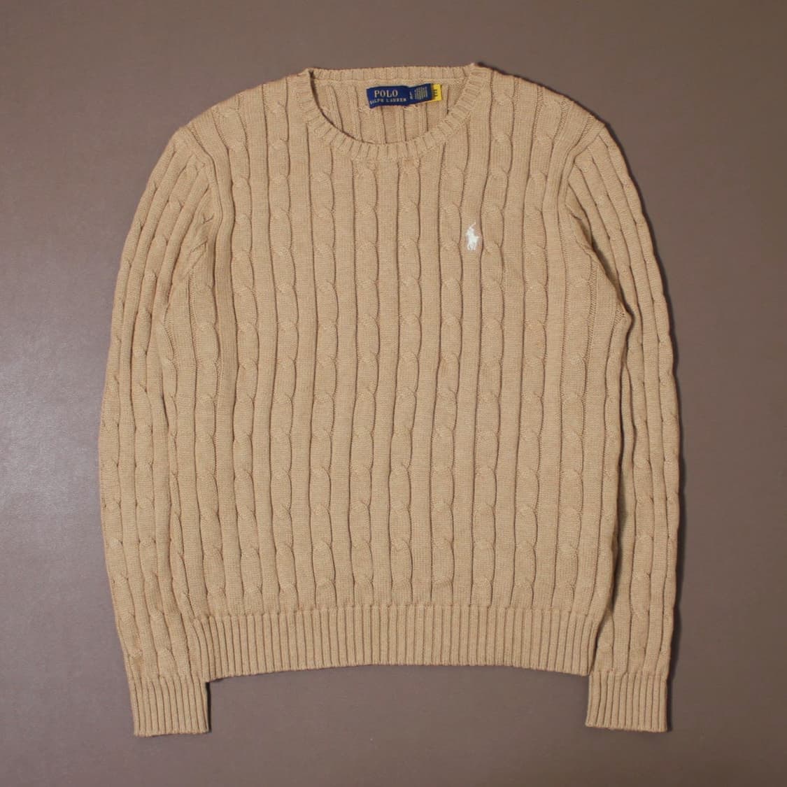 Polo 폴로 랄프로렌 QR신형 베이지 케이블 니트  상품이미지1