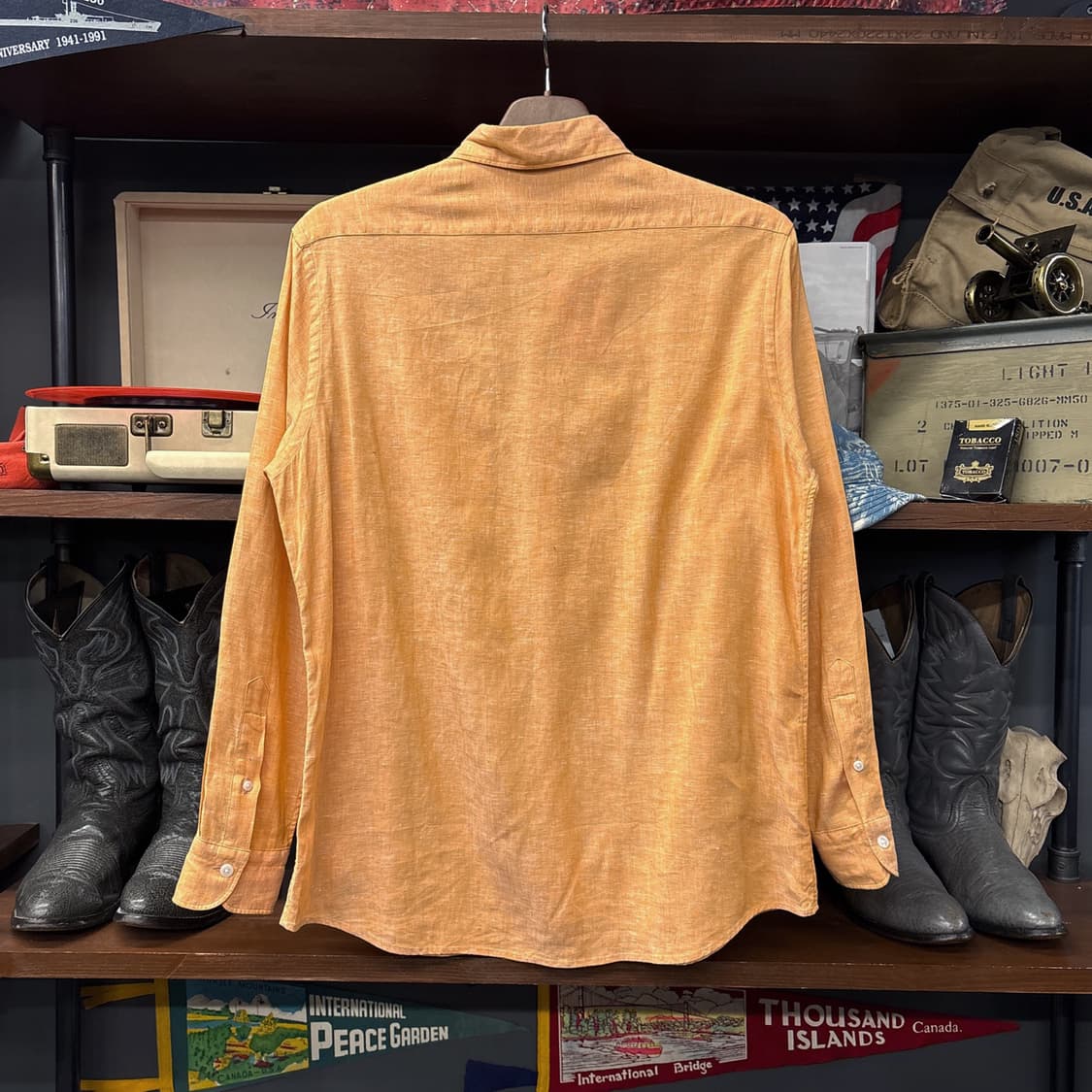 매킨토시 런던 와이드 스프레드 카라 나폴리탄 린넨 셔츠 N1086 상품이미지2