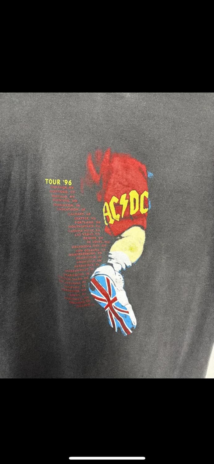 AC/DC 오리지날 96년 월드투어 하프티셔츠 H2404 상품이미지5