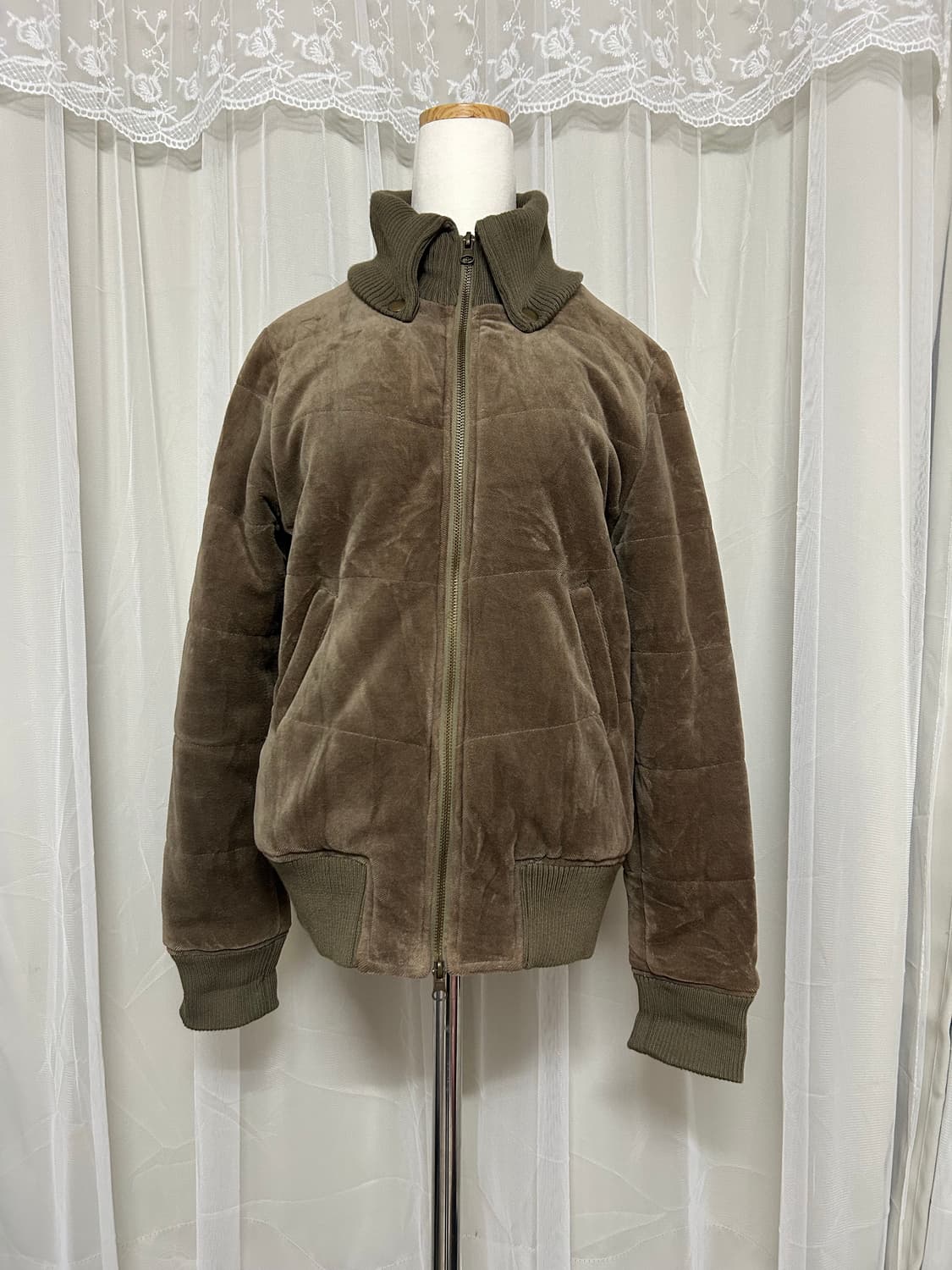 Y2K 스웨이드 니트패딩자켓 상품이미지1