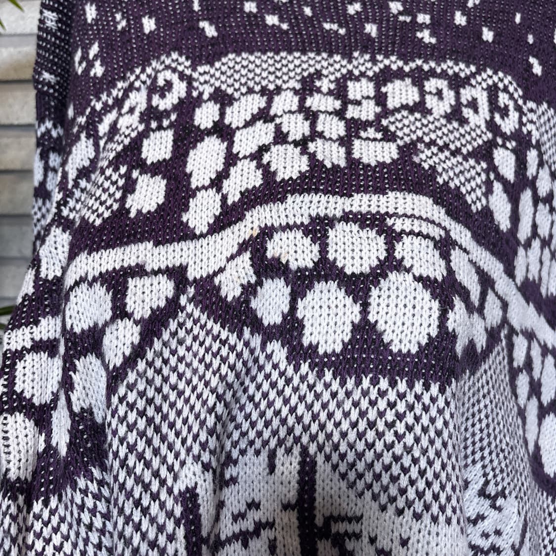 JPN VINTAGE 보타니컬 자카드 니트 그레이프 모티브 디테일 퍼플 상품이미지6