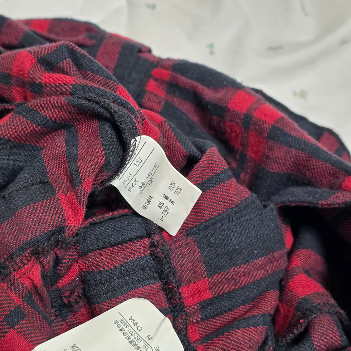 일본빈티지)오네갸루 캐캐체 레드블랙 타탄체크 리본 고딕 멜빵큐롯롬퍼 상품이미지6