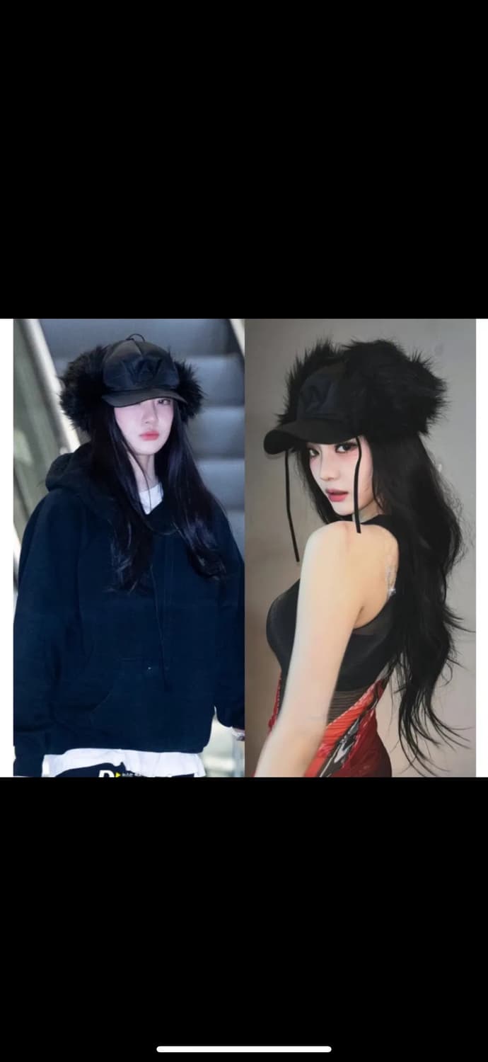 오픈yy 포우 퍼 이어 볼캡 털 모자 닝닝모자 블랙 새상품 상품이미지1