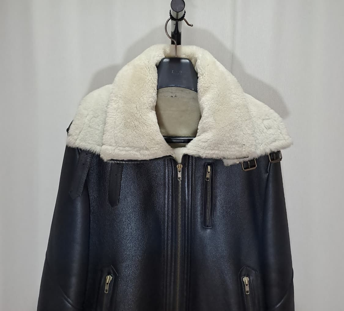 (택포) 램스킨 이중카라 블랙 무스탕 105 B84 상품이미지2