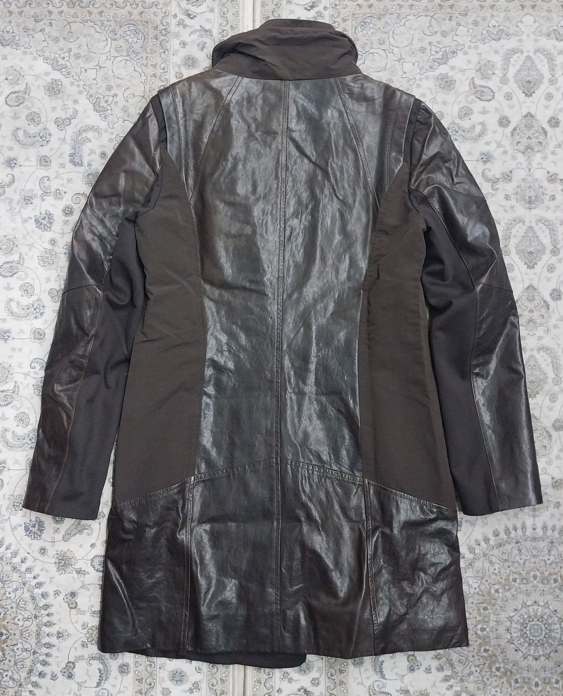 이태리 배색 양가죽  롱코트 55 상품이미지3