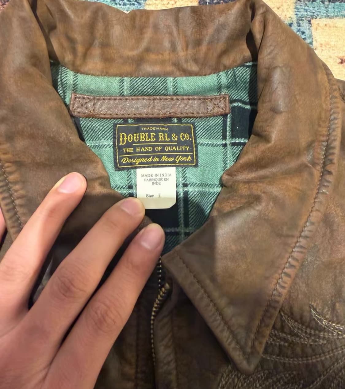 RRL 웨스턴 엠브로이디드 레더 자켓 m 상품이미지3