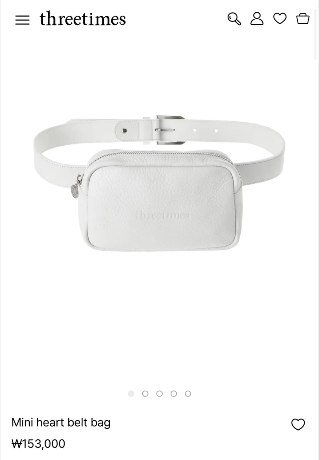 쓰리타임즈 Mini heart belt bag 새상품 택 포장O 상품이미지1