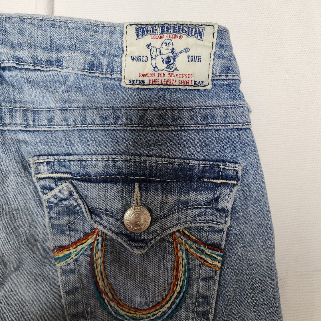 트루릴리젼 워시드 연청 롤업 하이틴 반바지 데님팬츠 상품이미지4