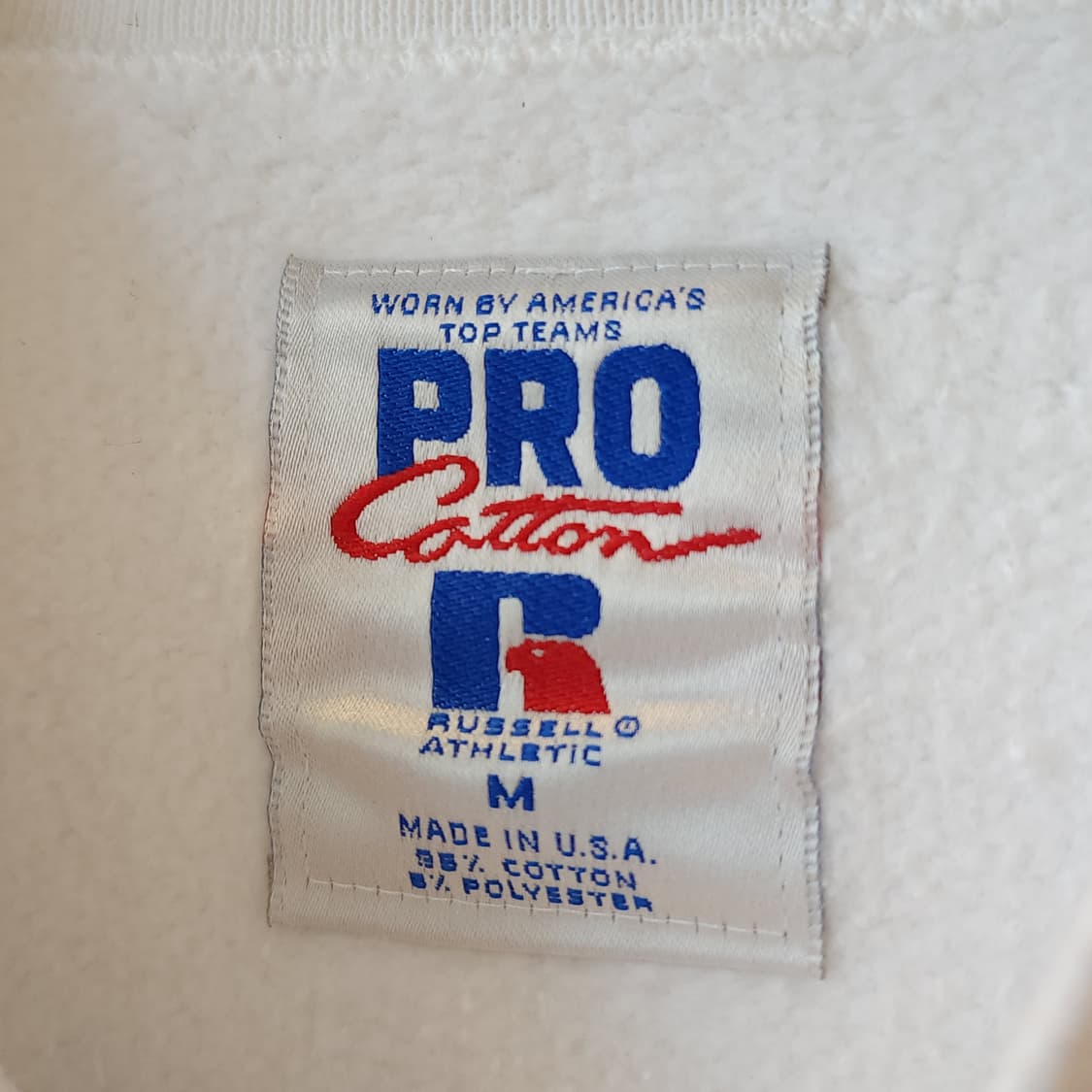 90s 러셀 맨투맨 스웻셔츠 블랭크 헤비 화이트 M 상품이미지5