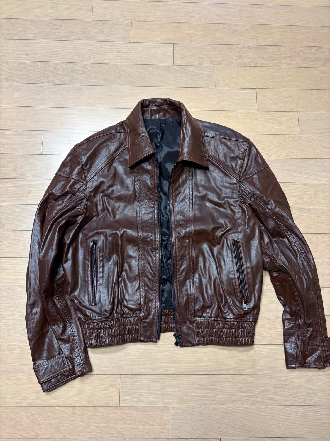 엘무드 소가죽 레더자켓 48 사이즈 상품이미지1