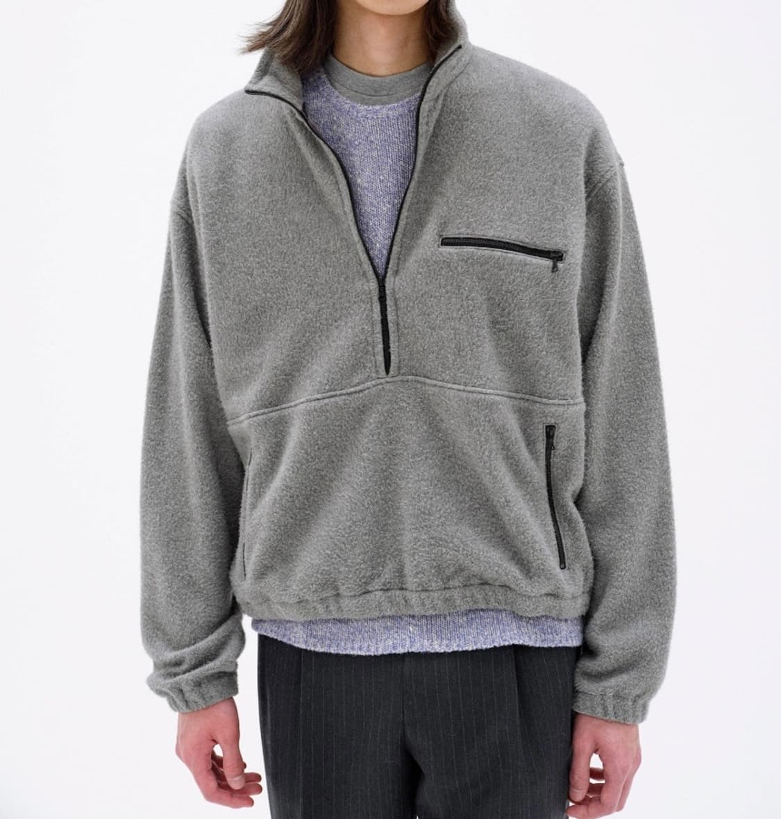 25FW 오라리 실크 후리스 하프집 풀오버 상품이미지2