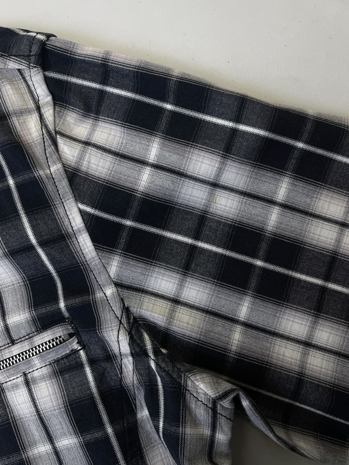 파쪼 체크 바이커 코튼 집업 자켓 상품이미지7