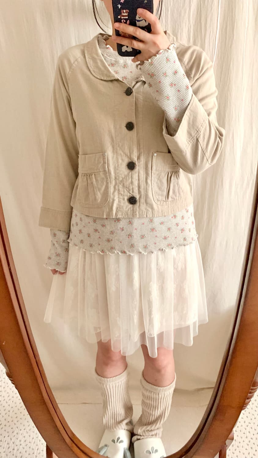 모리 둥근카라 린넨 자켓 상품이미지3