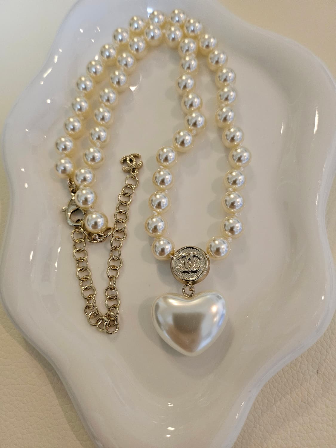 샤넬 하트통통 스왈진주 목걸이 업사이클링 상품이미지4