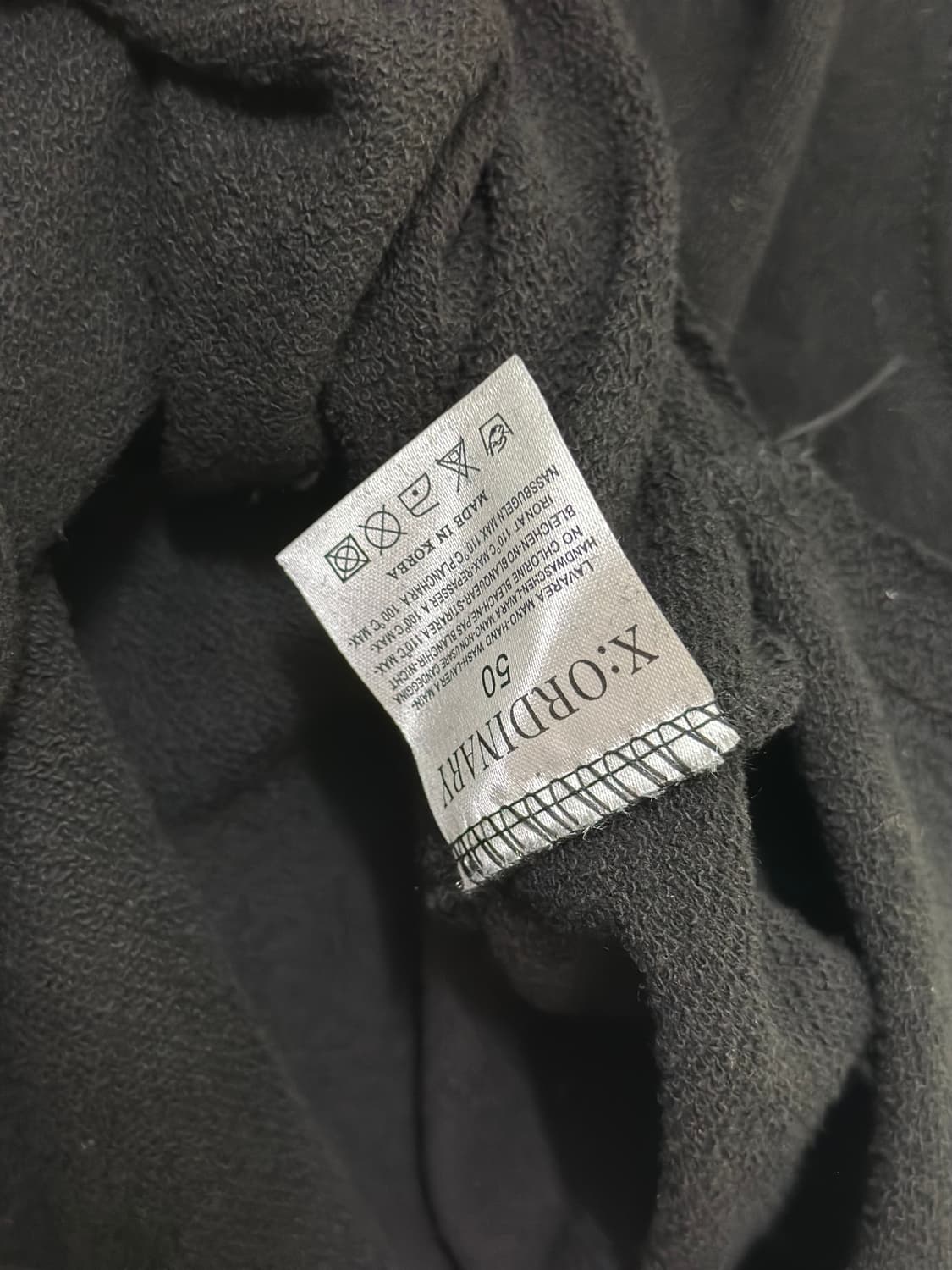 X:ORDINARY 블랙 민소매 후드티 상품이미지4