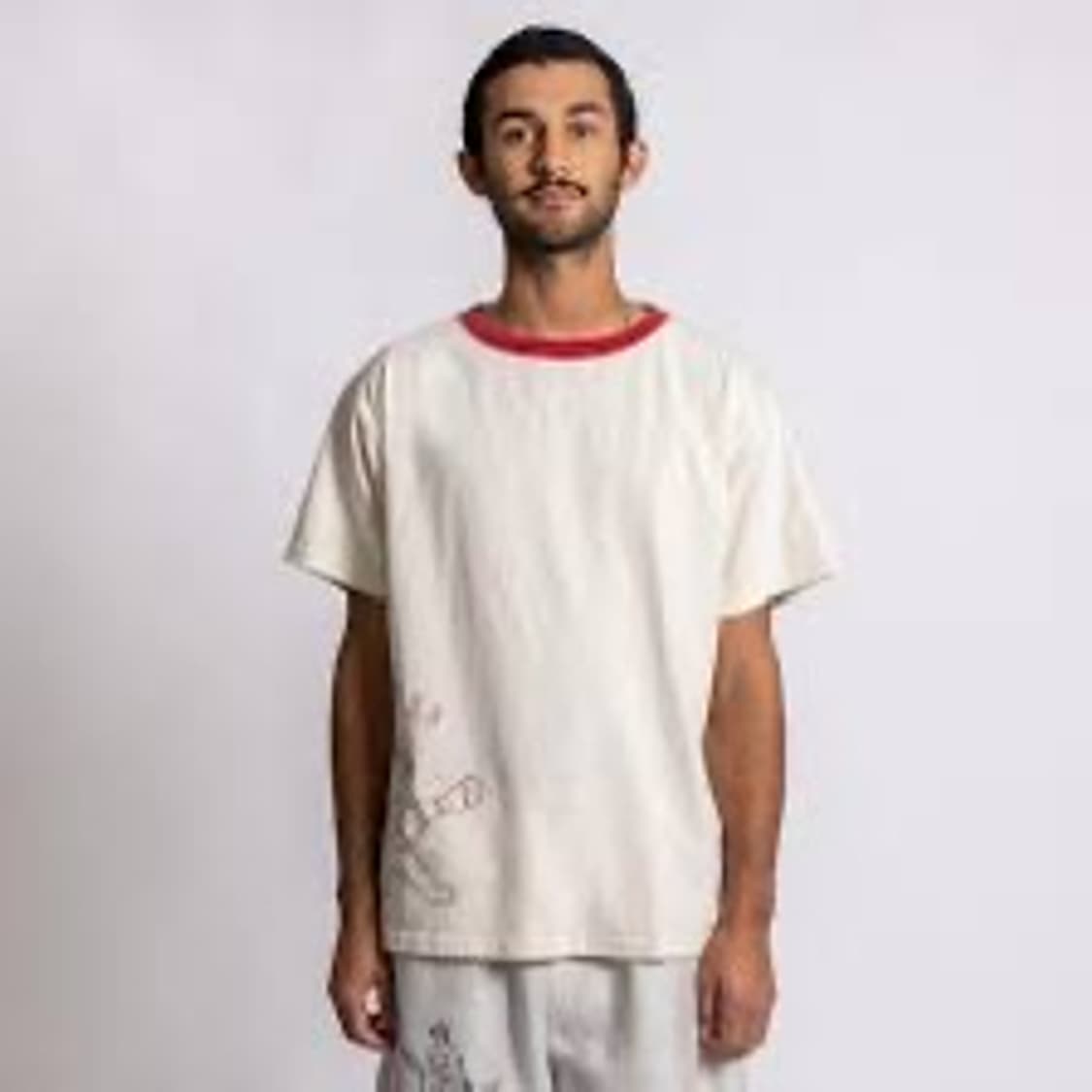 SAMUEL ZELIG BOXING TEE - NATURAL/RED 상품이미지1