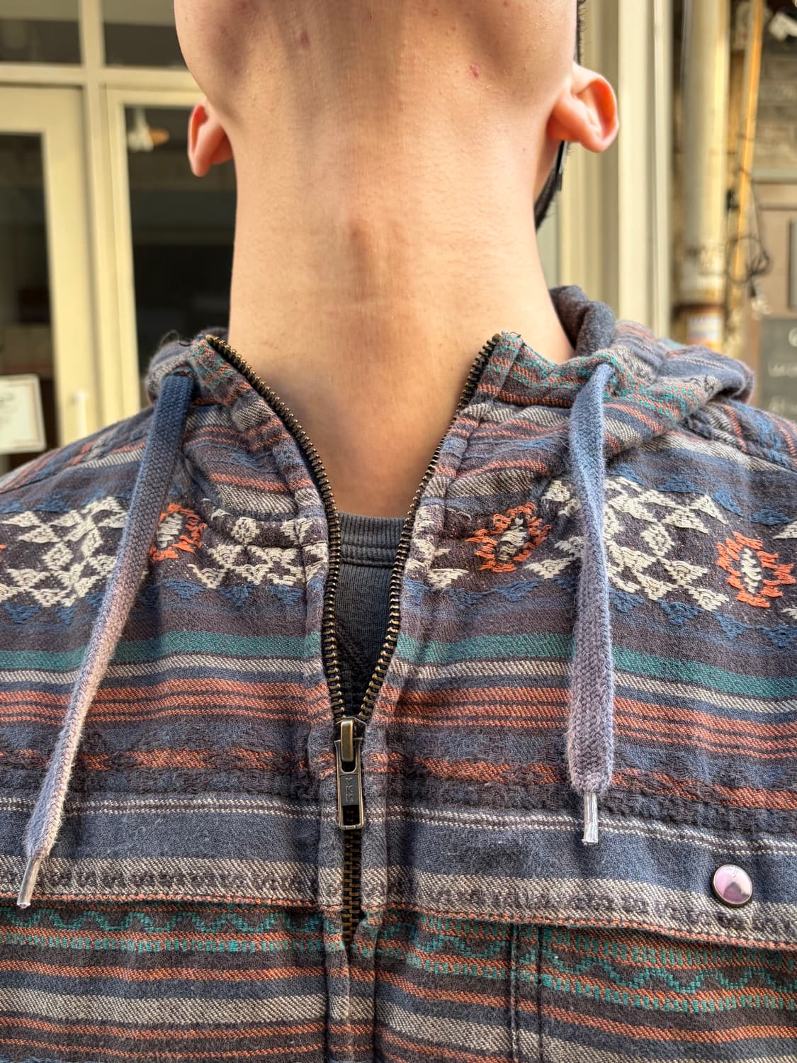 Kavu aztec pattern cotton hood zip-up 상품이미지4