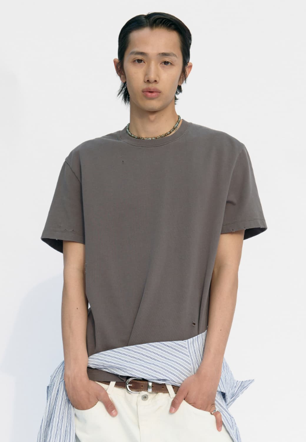 쿠어 데미지드 크롭 티셔츠 coor 상품이미지2