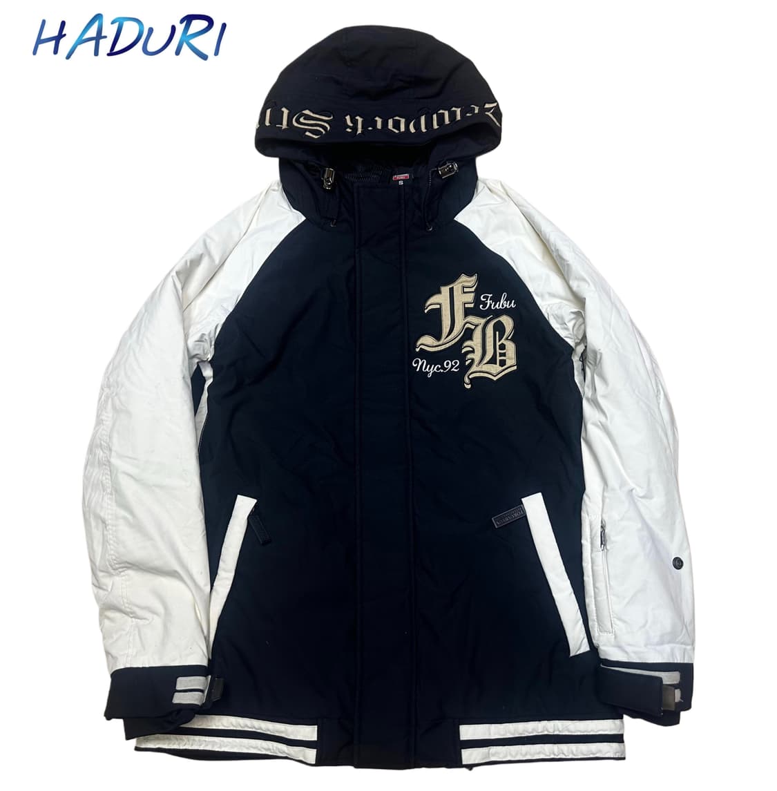 Fubu 레터링 블랙후드점퍼 S 상품이미지1