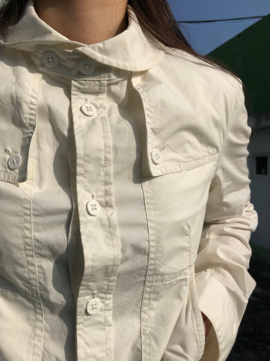 포켓 디테일 화이트 셔츠 상품이미지6