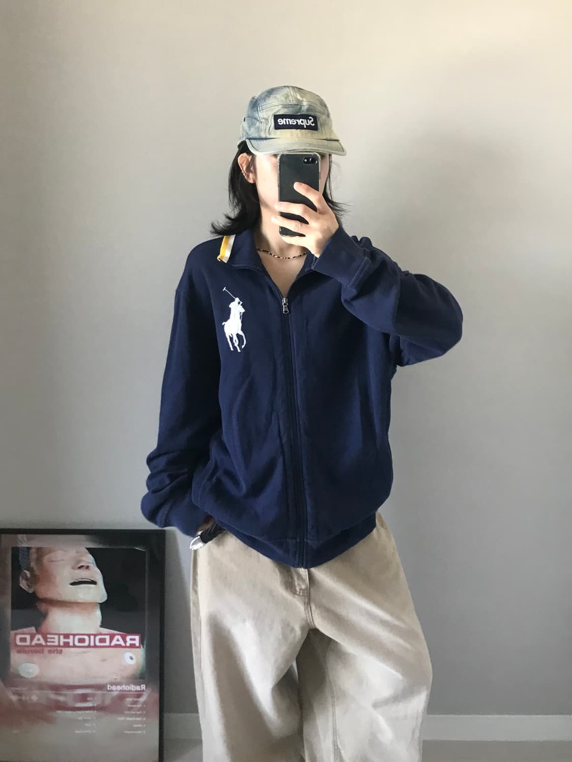 폴로 랄프로렌 빅포니로고 코튼 네이비 집업 상품이미지2