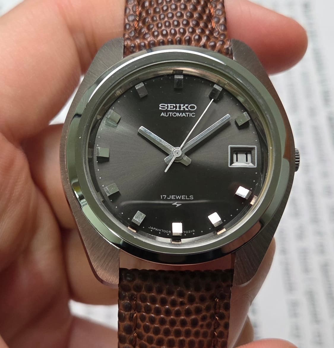 레어] 빈티지 세이코 점보 오리지널 회판 와이드보이 7005 오토매틱 상품이미지2