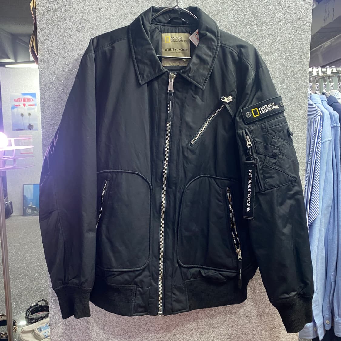 내셔널지오그래픽 포켓 블랙 덕다운 항공 점퍼 자켓 B3889 상품이미지2